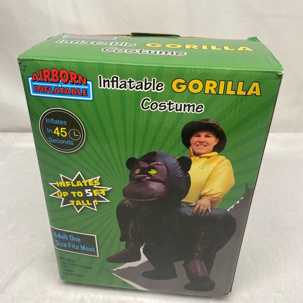 Airborn Inflatable 5 Foot Tall Inflatable Gorilla Costume Halloween Adult Size
